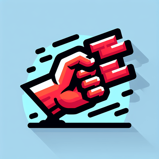 create a hand icon breaking a brick in half.
Single Game Texture.  In-Game asset.  2d.  Blank background.  High contrast.  No shadows