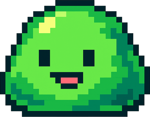 Slime pixart cute.
In-Game asset.  2d.  High contrast.  No shadows