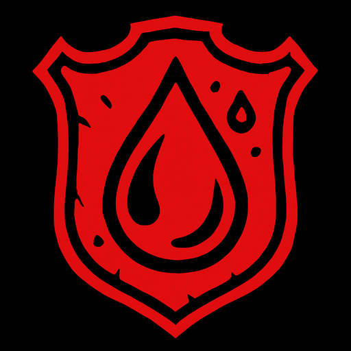 blood shield.
In-Game asset.  2d.  High contrast.  No shadows