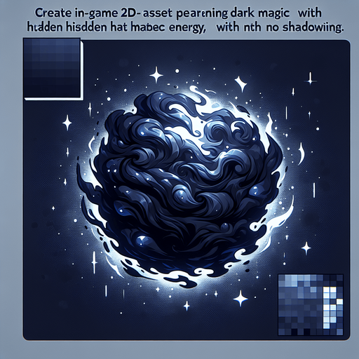 dark magic particle.
Single Game Texture. In-Game asset. 2d. Blank background. High contrast. No shadows.