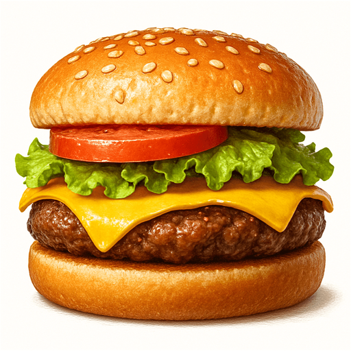 Burger - Gerçekçi - Yazısız.
In-Game asset.  2d.  High contrast.  No shadows