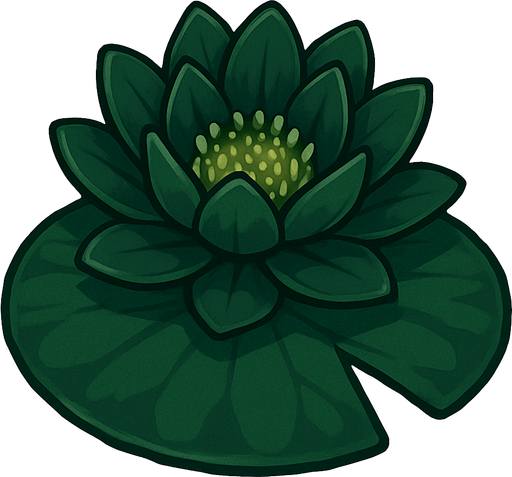 Dark green water lily.
In-Game asset.  No shadows