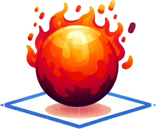 fire ball.
Single Game Texture. In-Game asset. 2d. Blank background. High contrast. No shadows.