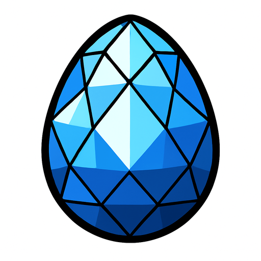 A Diamond egg.
In-Game asset.  2d.  High contrast.  No shadows