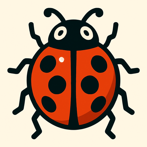 ladybug insect.
In-Game asset.  2d.  High contrast.  No shadows