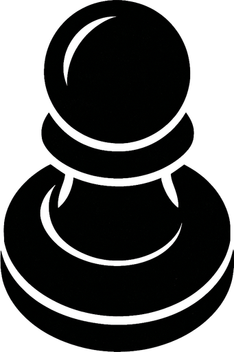 Chess pawn View from above.
In-Game asset.  2d.  High contrast.  No shadows