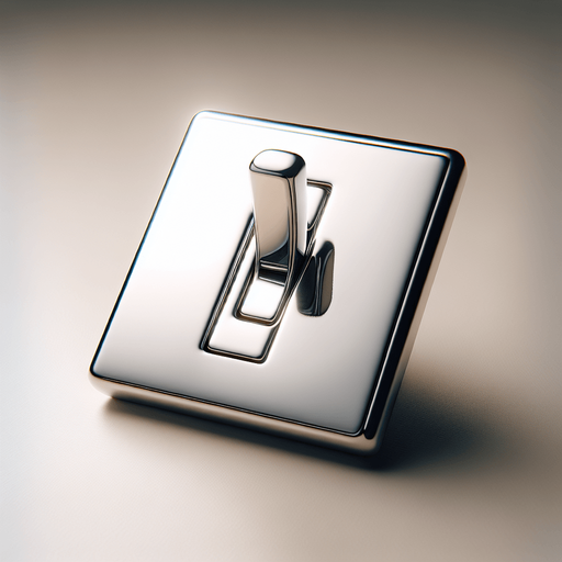 Chrome Toggle switch with thin arm, front view.