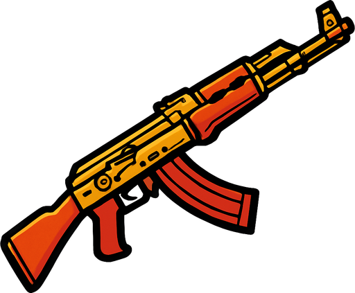 AK47.
In-Game asset.  2d.  High contrast.  No shadows
