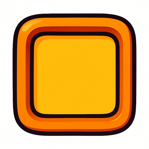 round edge square.
In-Game asset.  2d.  High contrast.  No shadows