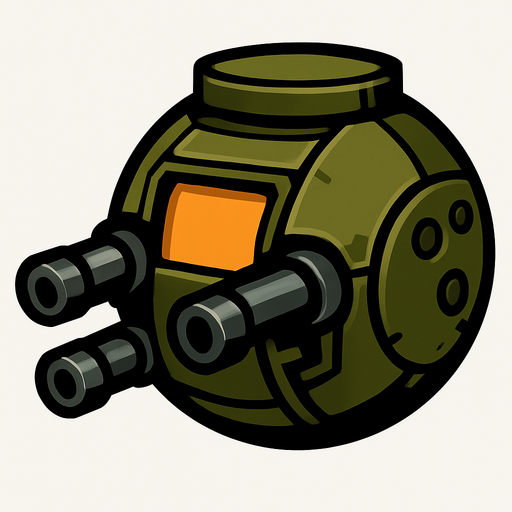 Ball turret.
In-Game asset.  2d.  High contrast.  No shadows