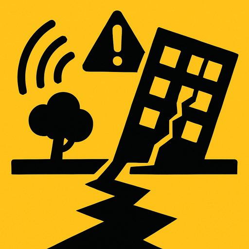 earthquake image.
In-Game asset.  2d.  High contrast.  No shadows