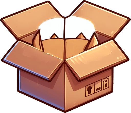 Cute Chibi ginger cat's head and ears look from the box into the camera. Cheeky, happy.