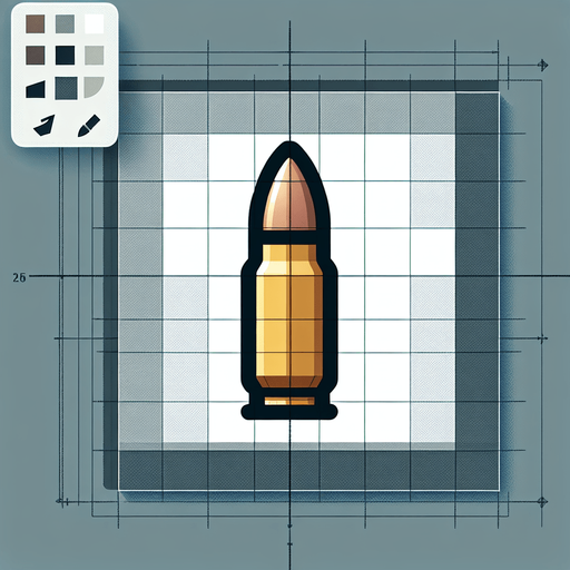 Bullet.
Single Game Texture. In-Game asset. 2d. Blank background. High contrast. No shadows.