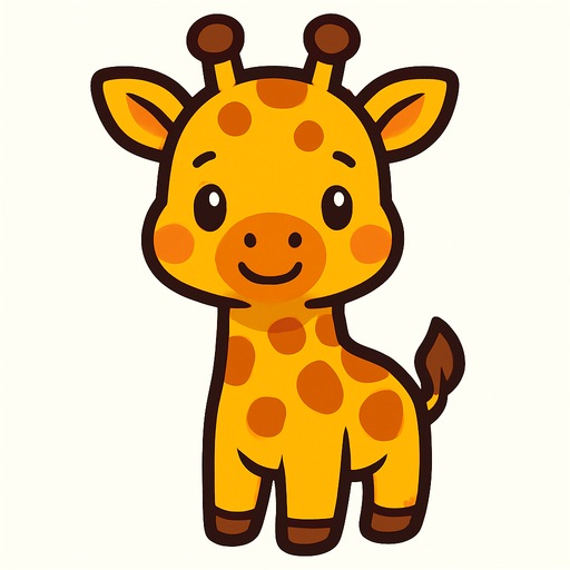 Cute giraffe.
In-Game asset.  2d.  High contrast.  No shadows