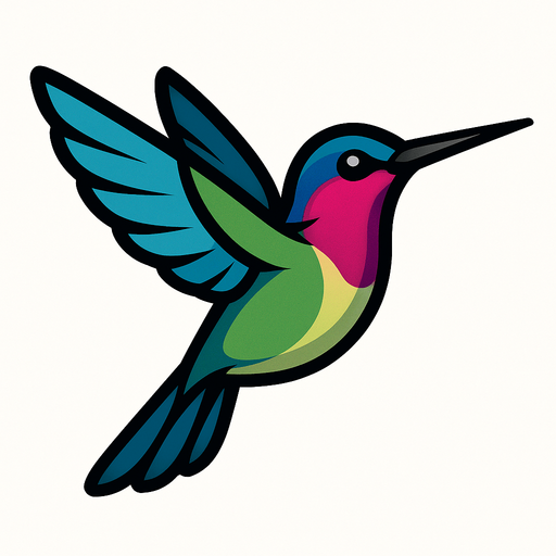 Humming bird. DON'T ADD A BACKGROUND PLEASE.
In-Game asset.  2d.  High contrast.  No shadows