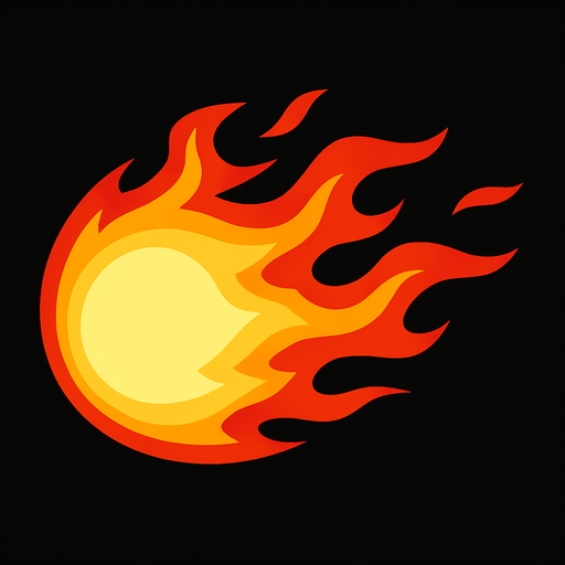 fire ball.
In-Game asset.  2d.  High contrast.  No shadows