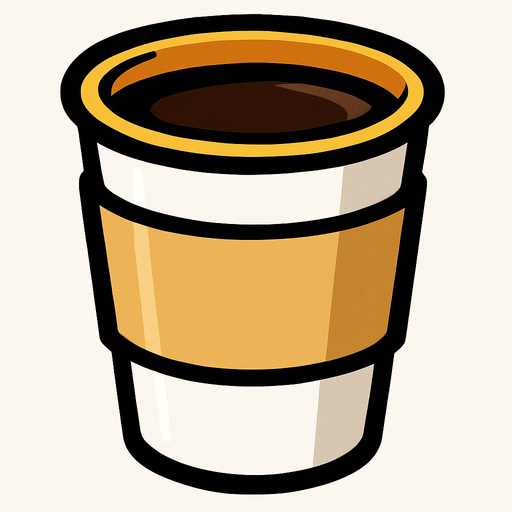 a coffee.
In-Game asset.  2d.  High contrast.  No shadows