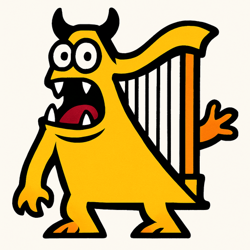 A harfine benzeyen bir canavar.
In-Game asset.  2d.  High contrast.  No shadows