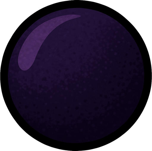 Dark ball.
In-Game asset.  2d.  High contrast.  No shadows