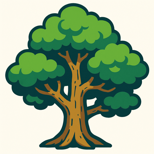 Make a tree.
In-Game asset.  2d.  High contrast.  No shadows