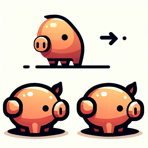 pig.
Single Game Texture. In-Game asset. 2d. Blank background. High contrast. No shadows.