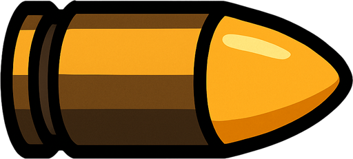 bullet.
In-Game asset.  2d.  High contrast.  No shadows