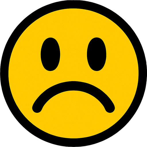 sad emoji.
In-Game asset.  2d.  High contrast.  No shadows