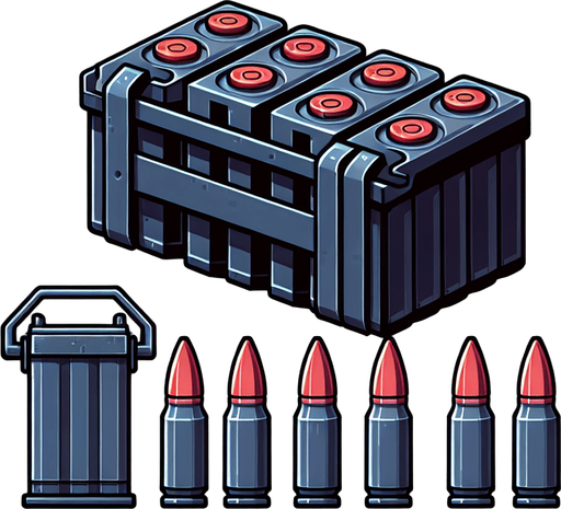 A simle ammionitins pack.
Single Game Texture.  In-Game asset.  2d.  Blank background.  High contrast.  No shadows