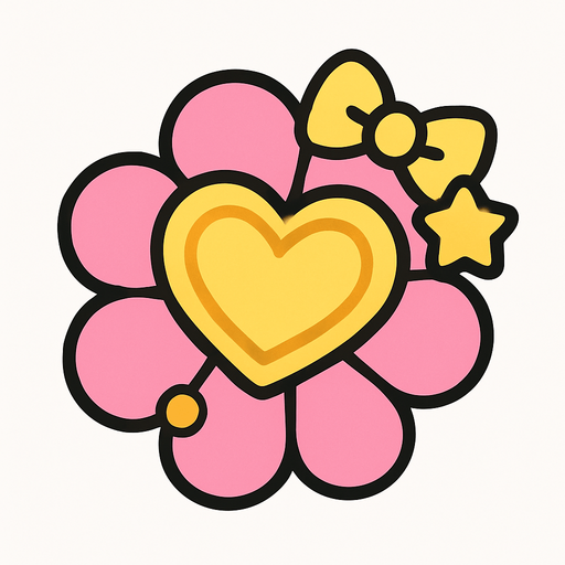 cute design accessory top view..
In-Game asset.  2d.  High contrast.  No shadows