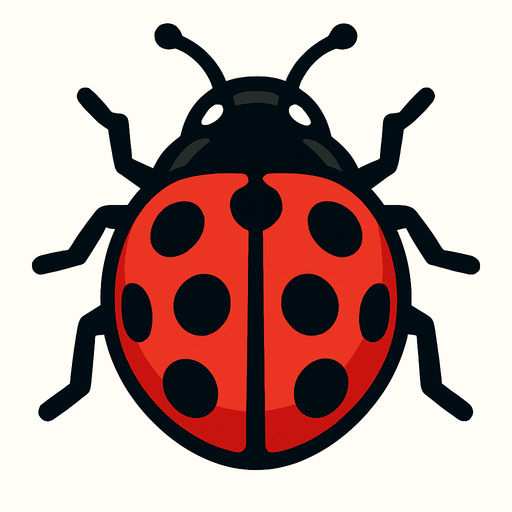 ladybug insect.
In-Game asset.  2d.  High contrast.  No shadows