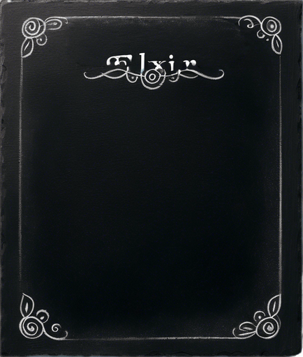 The Word "ELIXIR" in white chalk