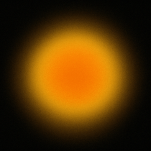 Soft, lingering light effect

```
- Center: Warm orange (#FF6600) at 40% opacity
- Middle: Yellow (#FFAA00) at 25% opacity  
- Edge: Transparent
- Shape: Perfect circle with very soft, wide falloff.
In-Game asset.  2d.  High contrast.  No shadows