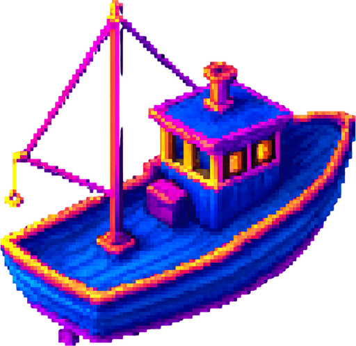 3/4 top down view of this boat.