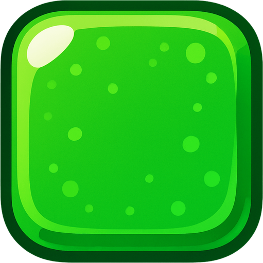 Edible square, single green candy.
In-Game asset.  2d.  High contrast.  No shadows