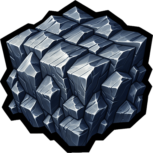 One rare ore.
Single Game Texture. In-Game asset. 2d. Blank background. High contrast. No shadows.