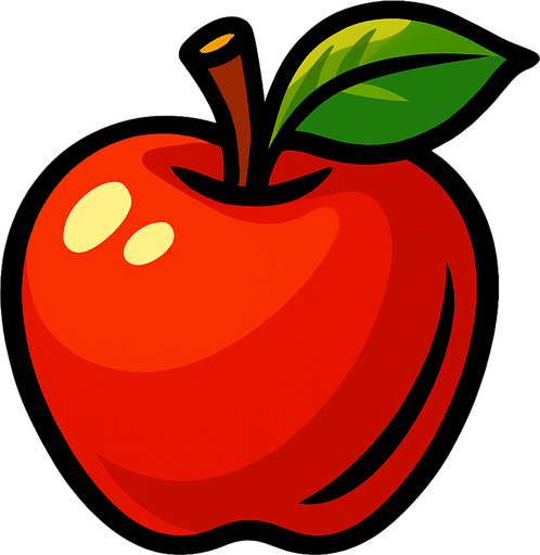 Manzana.
In-Game asset.  2d.  High contrast.  No shadows
