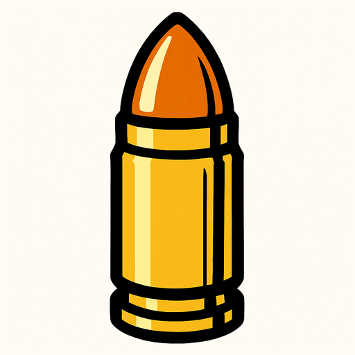 bullet.
In-Game asset.  2d.  High contrast.  No shadows