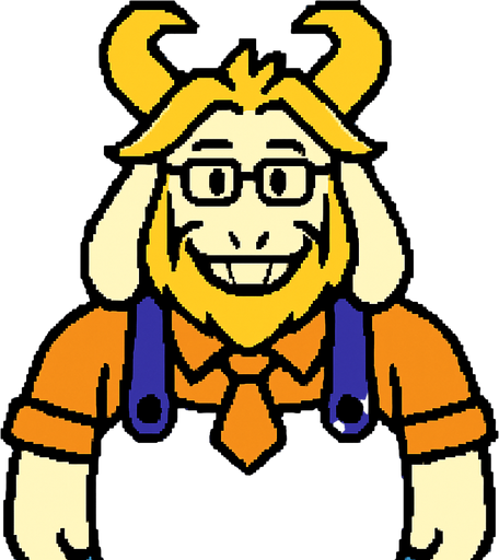 Asgore Deltarune.
In-Game asset.  2d.  High contrast.  No shadows