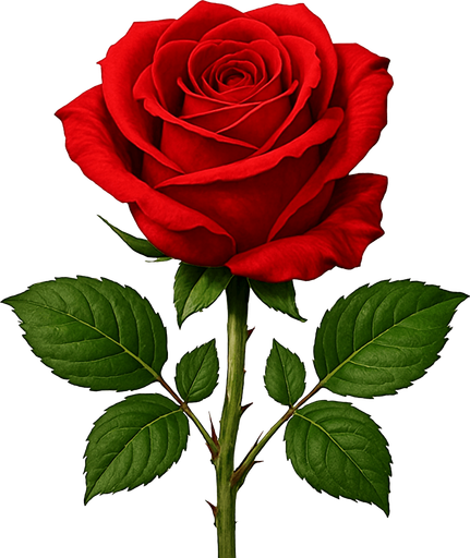 red rose realistic.
In-Game asset.  2d.  High contrast.  No shadows