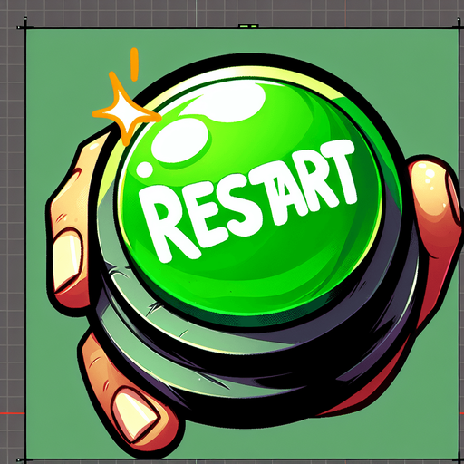 Green button with a text saying "RESTART". cartoon font.
Single Game Texture. In-Game asset. 2d. Blank background. High contrast. No shadows.