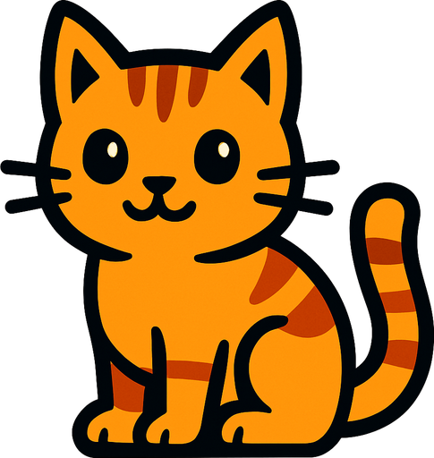 cat.
In-Game asset.  2d.  High contrast.  No shadows