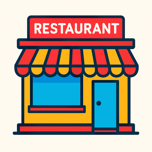restaurant shop.
In-Game asset.  High contrast.  No shadows