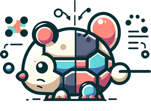 mouse turtle hybrid, cartoon Single Game Texture. In-Game asset. 2d. Blank background. High contrast. No shadows.