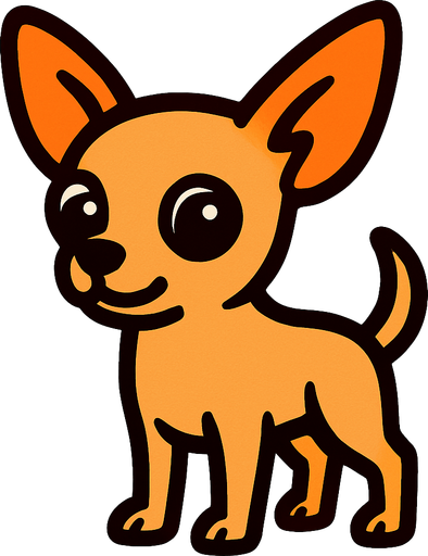 Chihuahua.
In-Game asset.  2d.  High contrast.  No shadows