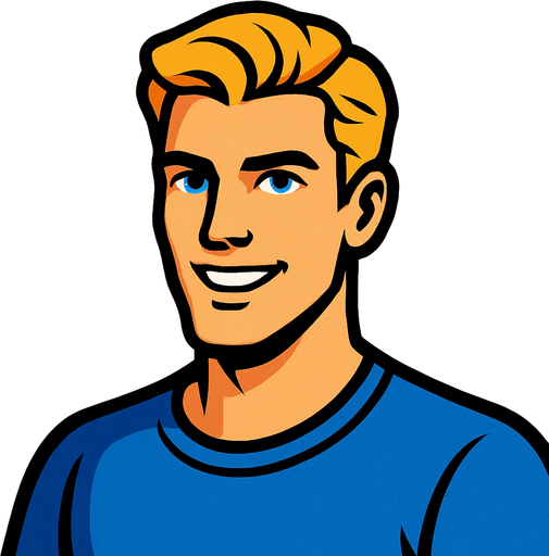 Blonde Handsome Man.
In-Game asset.  2d.  High contrast.  No shadows