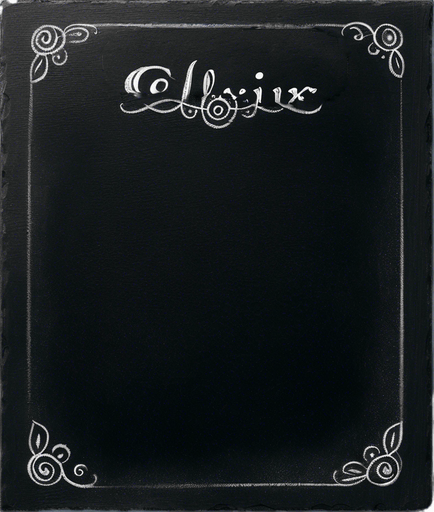 LETTERS "ELIXIR" in chalk