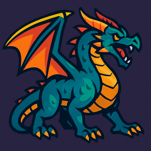 Dragon.
In-Game asset.  2d.  High contrast.  No shadows