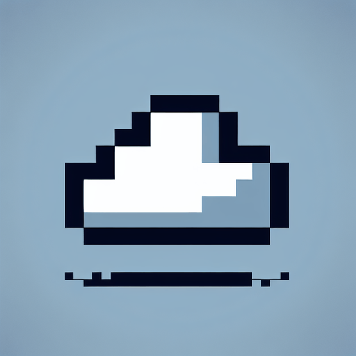 8-bit cloud.
Single Game Texture. In-Game asset. 2d. Blank background. High contrast. No shadows.