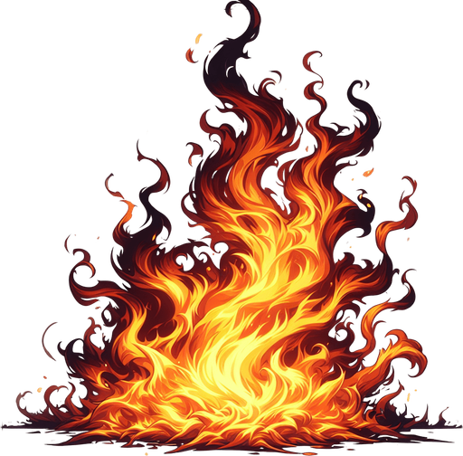 fire.
In-Game asset. 2d. Blank background. High contrast.
