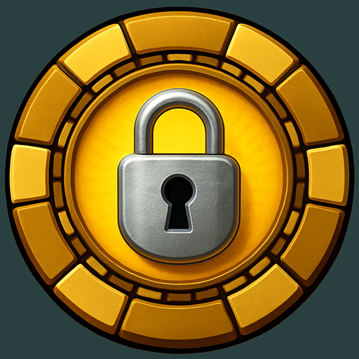 Change the image of the shield into the center to a steel padlock with a keyhole on it. Change the background color in the center to yellow.